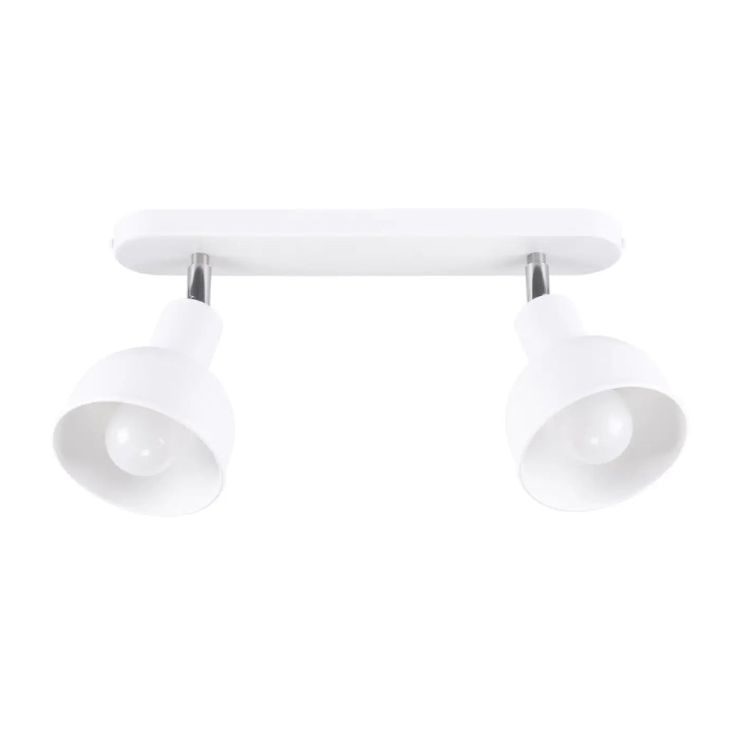 Luminaire plafonnier elba 2 blanc avec double spot chrome design moderne alliant minimalisme combiné et éléments subtils
