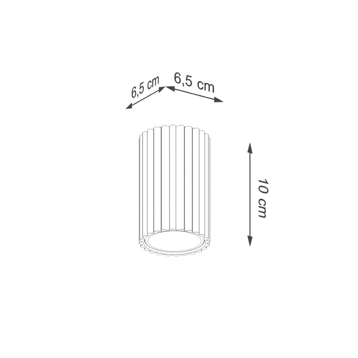Luminaire plafonnier karbon 10 blanc avec abat-jour cylindrique à rainures verticales design minimaliste et ampoules gu10 interchangeables
