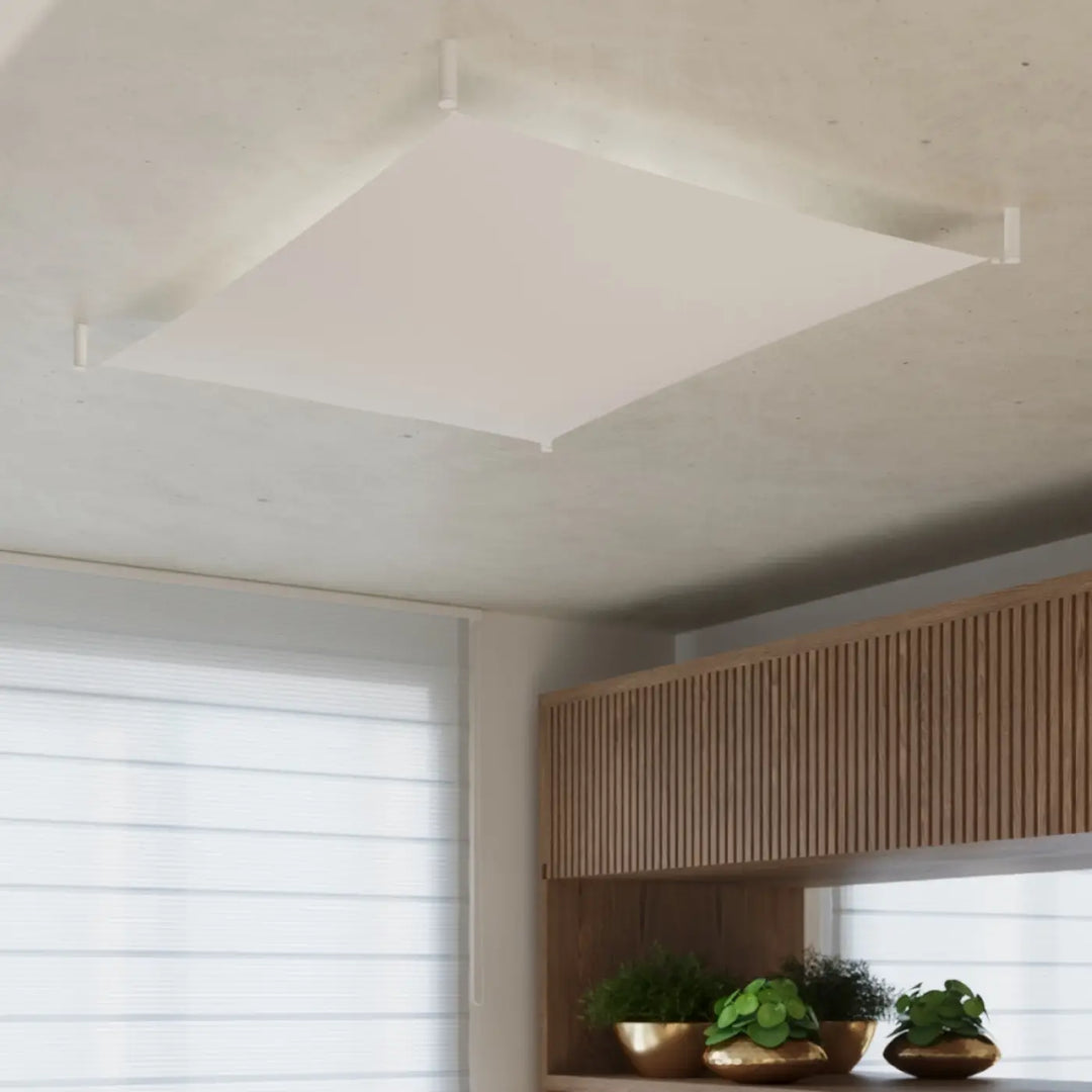 Luminaire plafonnier luna 3 blanc avec éclairage minimaliste et design carré pour un éclairage plus facile