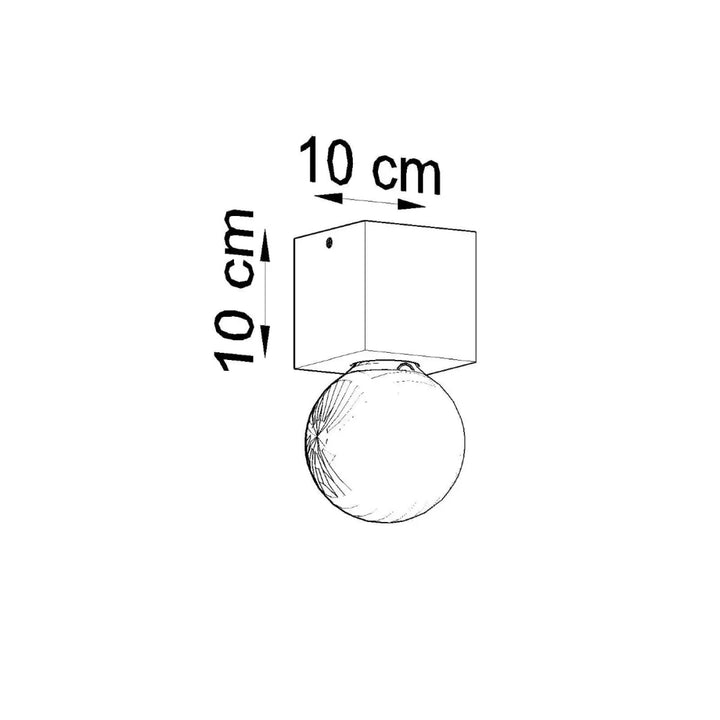 Luminaire plafond ariz en bois naturel avec abat-jour sphérique en verre de 10 cm pour sentez mieux