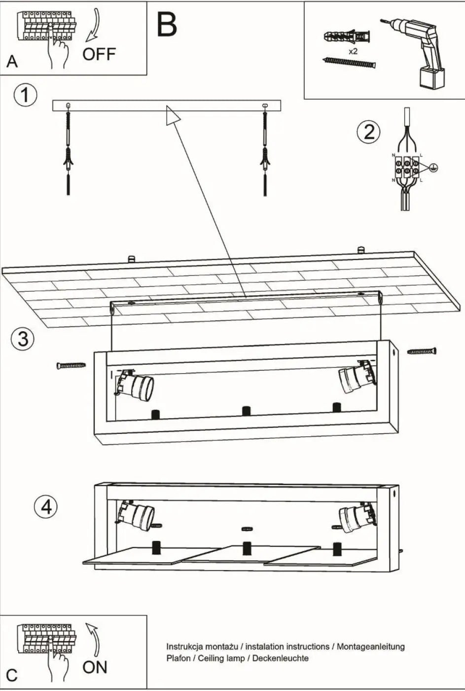 Luminaire plafonnier feniks 2 en bois naturel avec deux spotlights réglables pour une atmosphère unique design intemporel