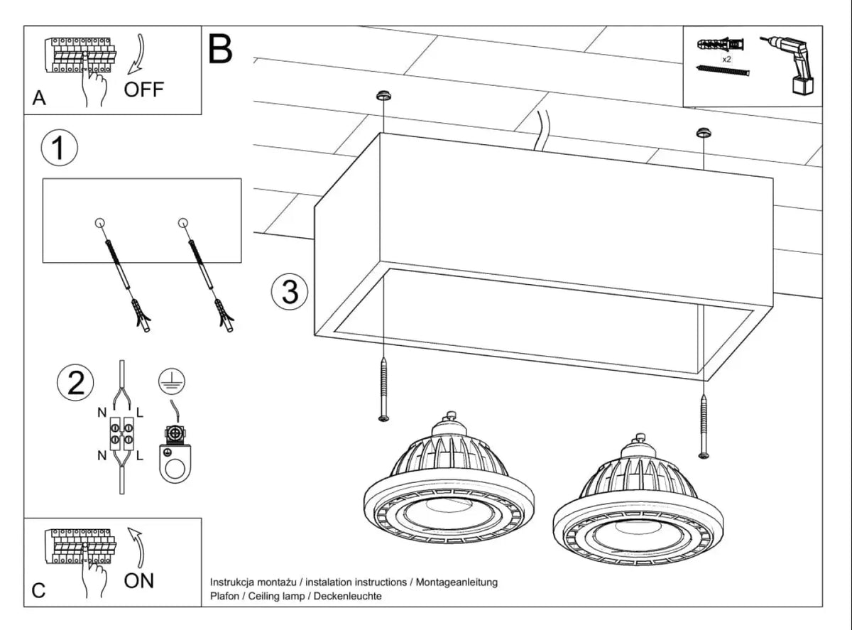 Schéma d'installation du luminaire