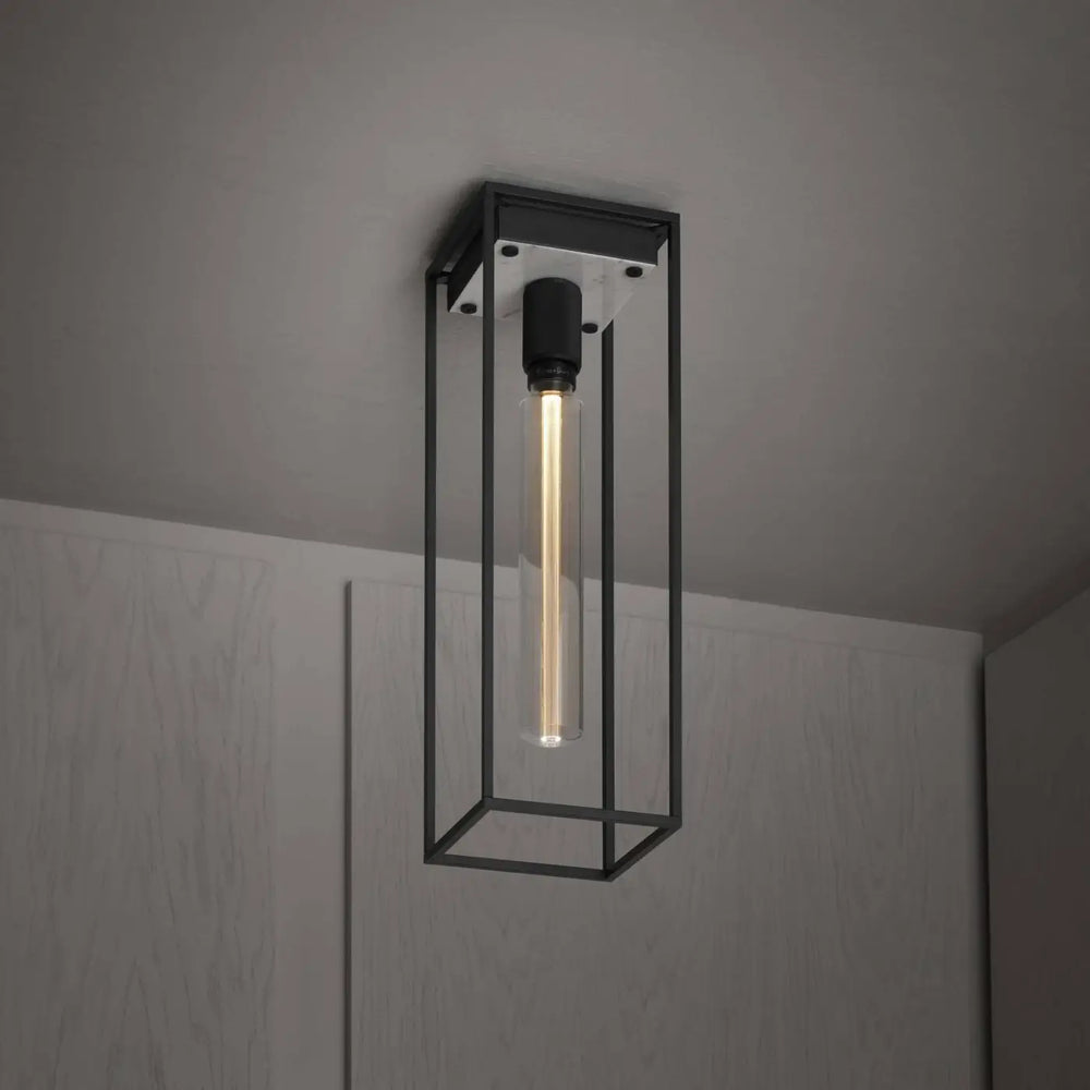Plafonnier Caged grand modèle en marbre blanc #couleur_blanc
