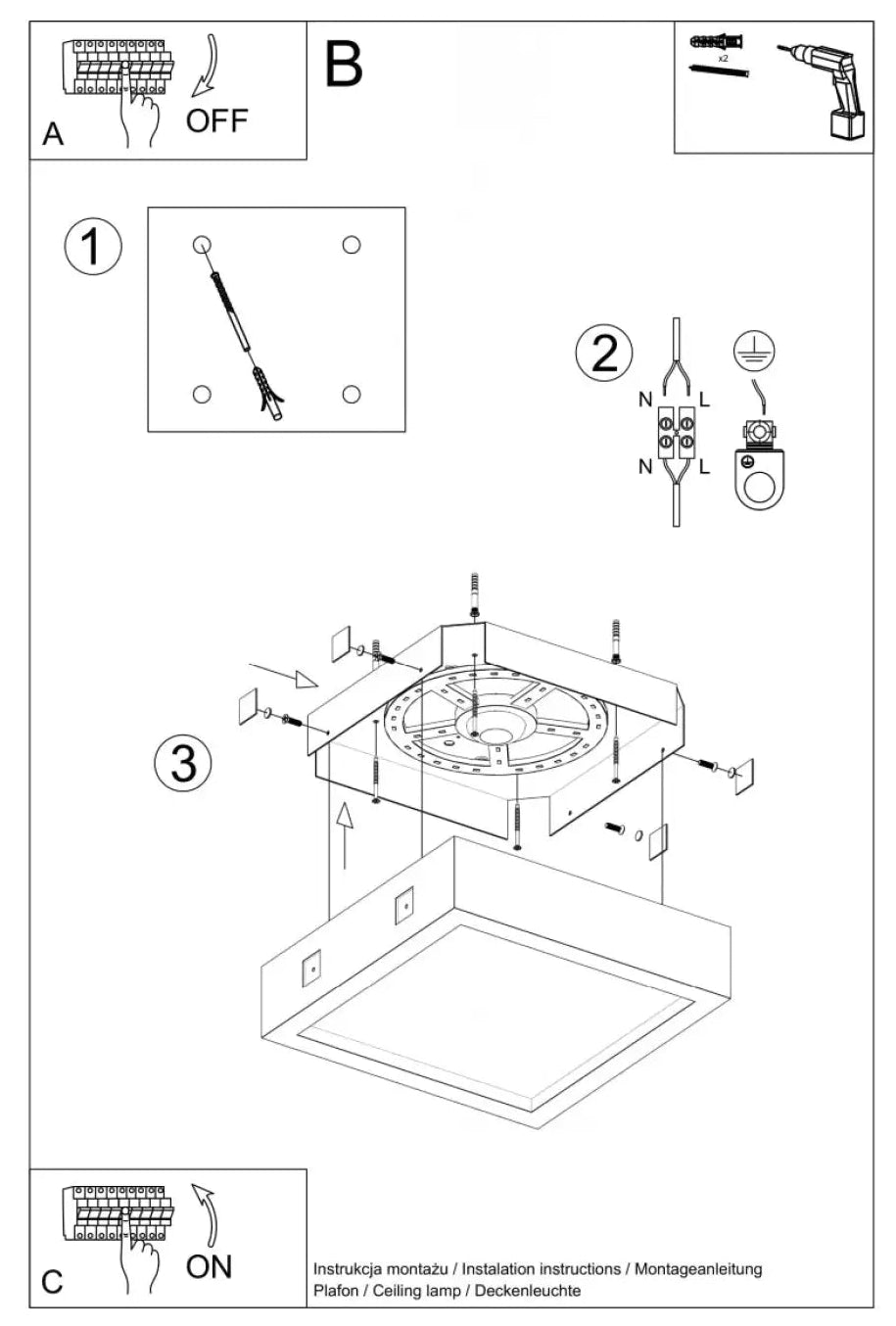 Schéma d'installation du luminaire