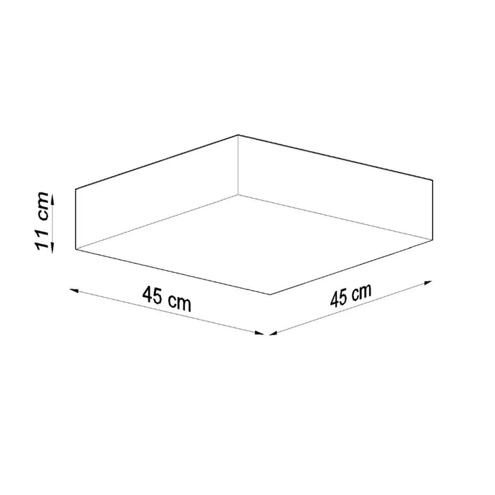 Luminaire plafonnier carré horus 45 blanc minimaliste 45x45x11 cm avec forme riche pour éclairage polyvalent