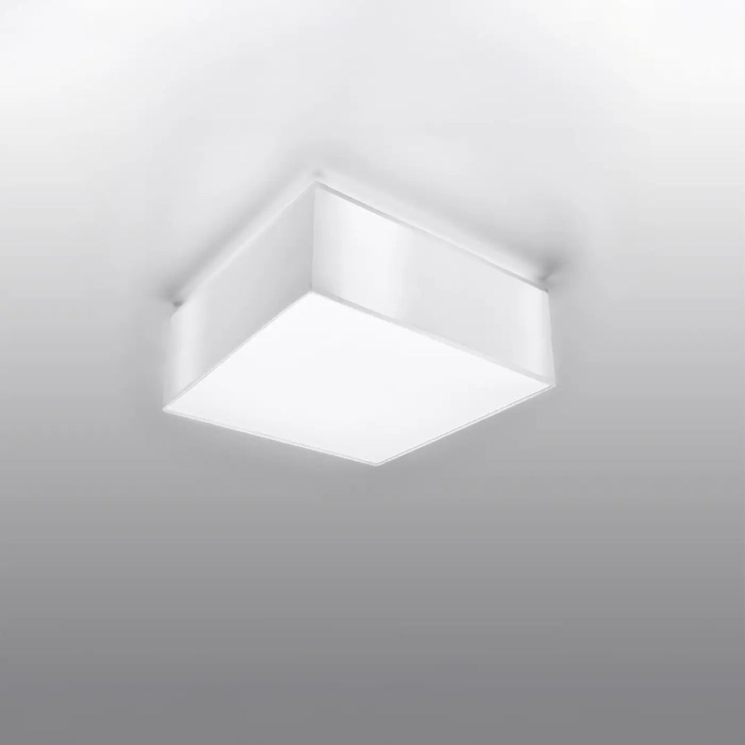 Luminaire plafonnier blanc éteint, vue rapprochée