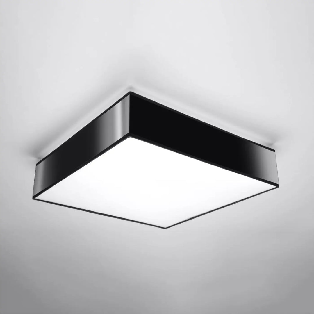Luminaire plafonnier noir éteint, vue rapprochée