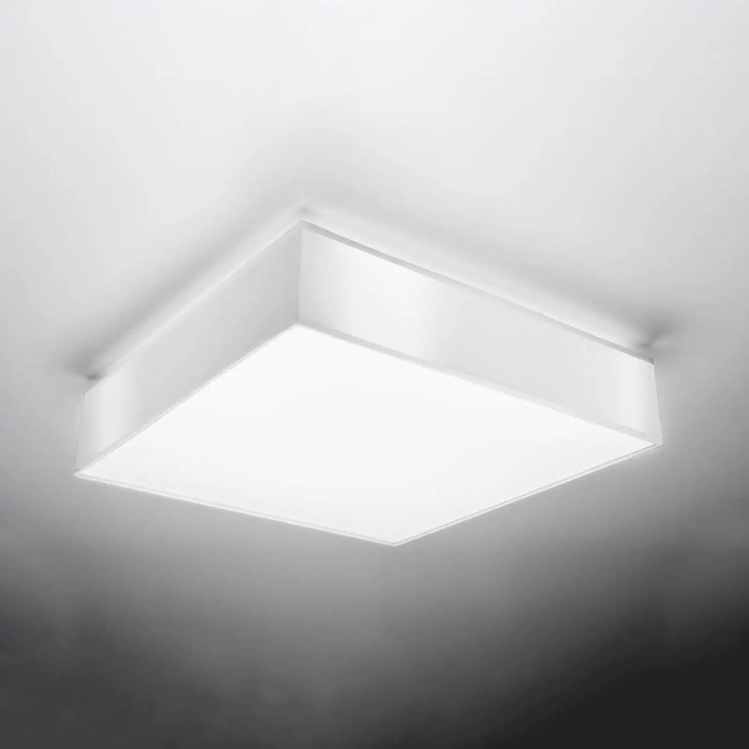 Luminaire plafonnier blanc éteint, vue rapprochée