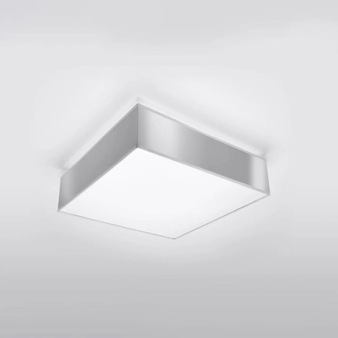 Luminaire plafonnier gris éteint, vue rapprochée