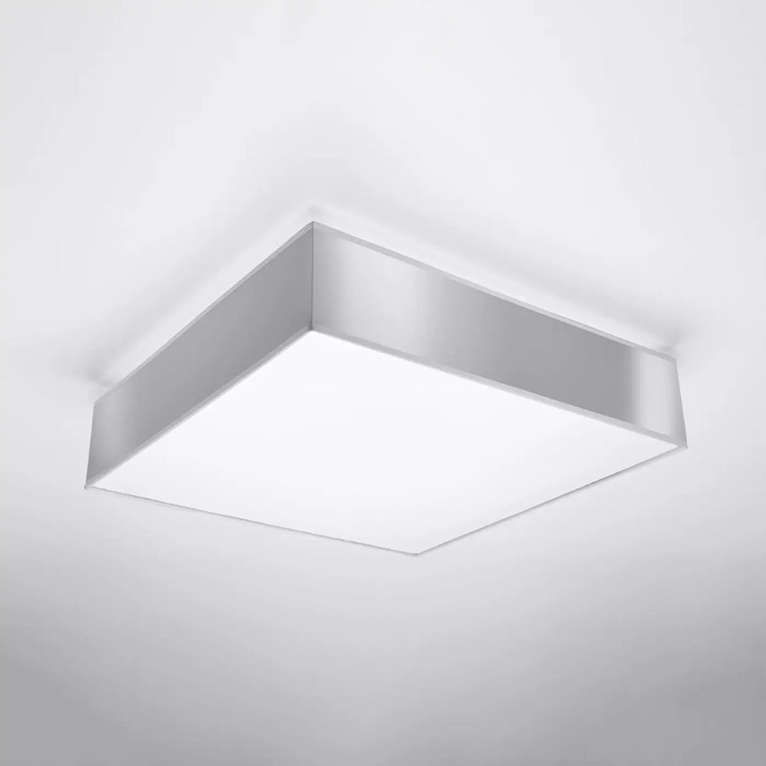 Luminaire plafonnier gris éteint, vue rapprochée