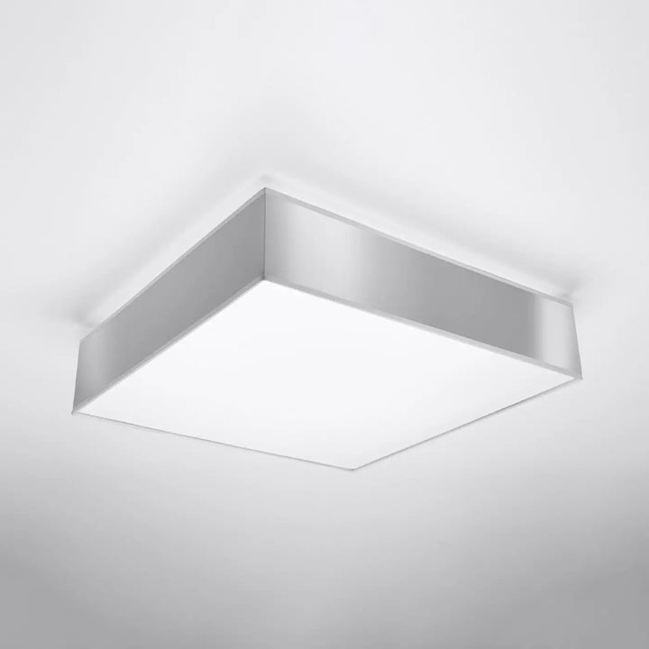 Luminaire plafonnier gris éteint, vue rapprochée