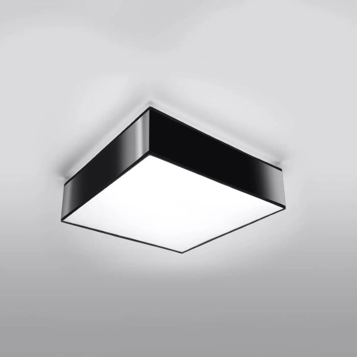 Luminaire plafonnier noir éteint, vue rapprochée