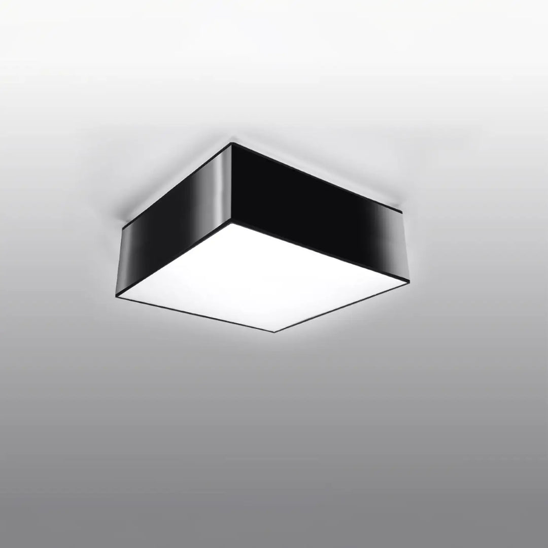 Luminaire plafonnier noir éteint, vue rapprochée