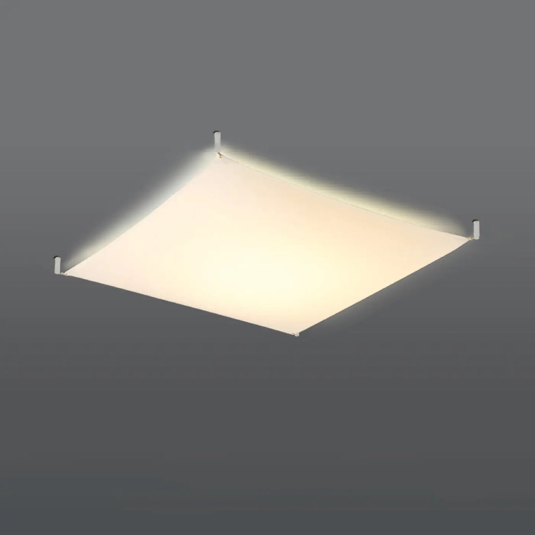 Plafonnier luna carré avec cadre blanc minimaliste offrant un éclairage minimaliste doux et plus facile à installer