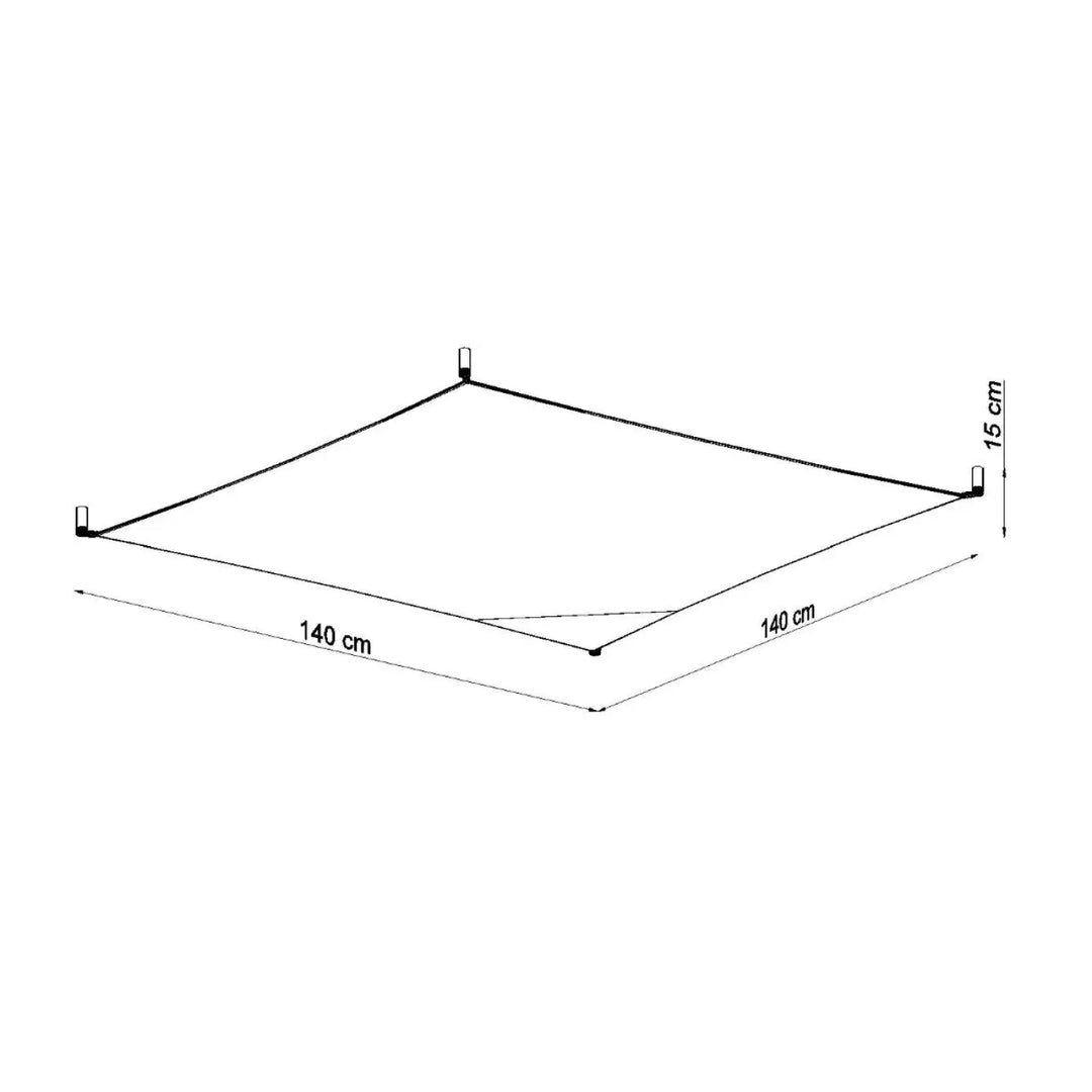 Plafonnier luna luna 4 blanc minimaliste carré 140 cm avec supports aux quatre coins pour éclairage plus facile