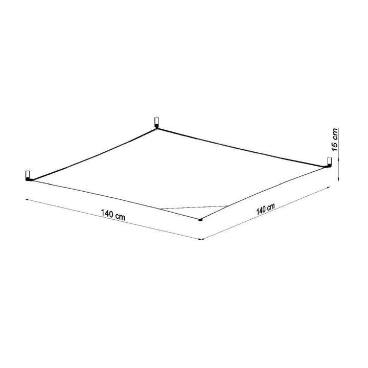 Plafonnier luna luna 4 blanc minimaliste carré 140 cm avec supports aux quatre coins pour éclairage plus facile