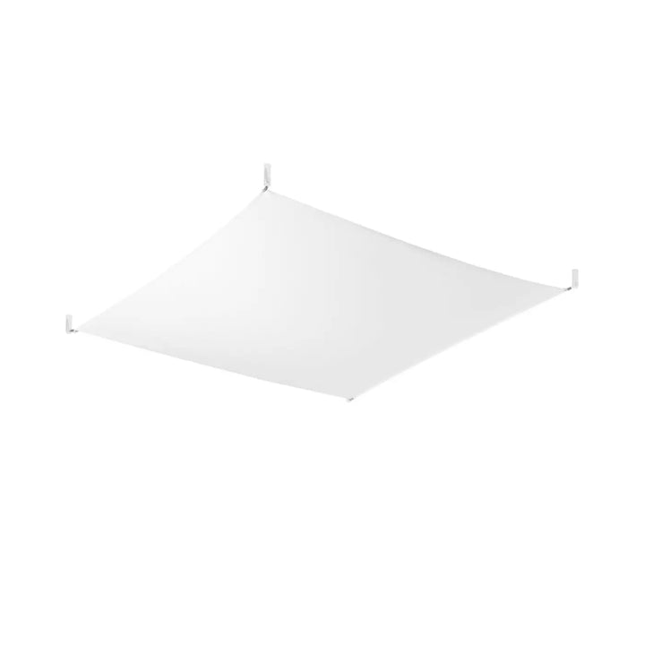 Plafonnier luna blanc avec voile d’ombrage outdoor rectangulaire et fixation aux quatre coins pour éclairage minimaliste
