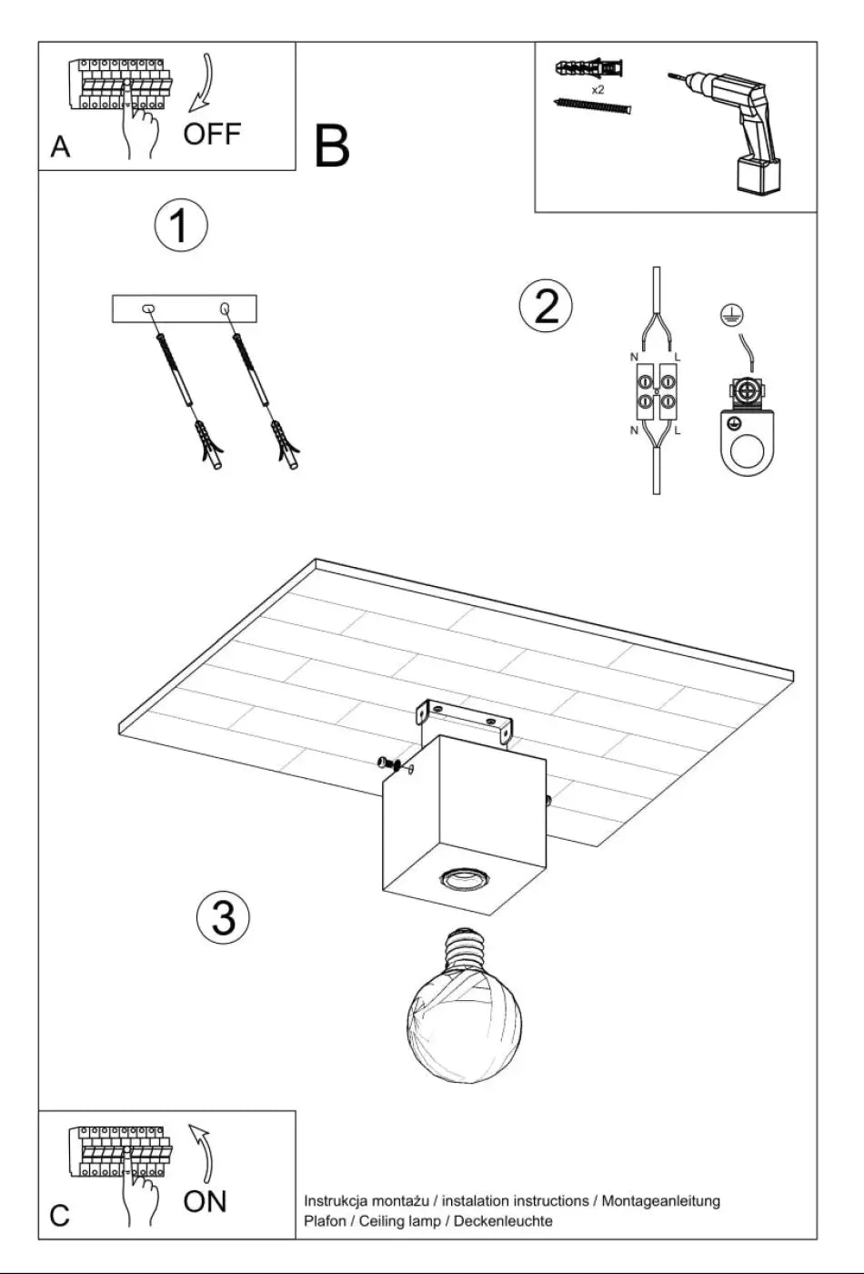 Luminaire plafonnier ariz béton s’intégrera parfaitement dans un style loft avec son design carré et ampoule circulaire