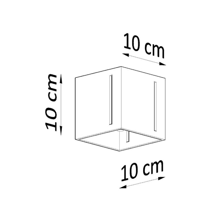 Plafonnier pixar blanc en forme de cube 10 cm avec spectacle lumineux et perforation linéaire minimaliste
