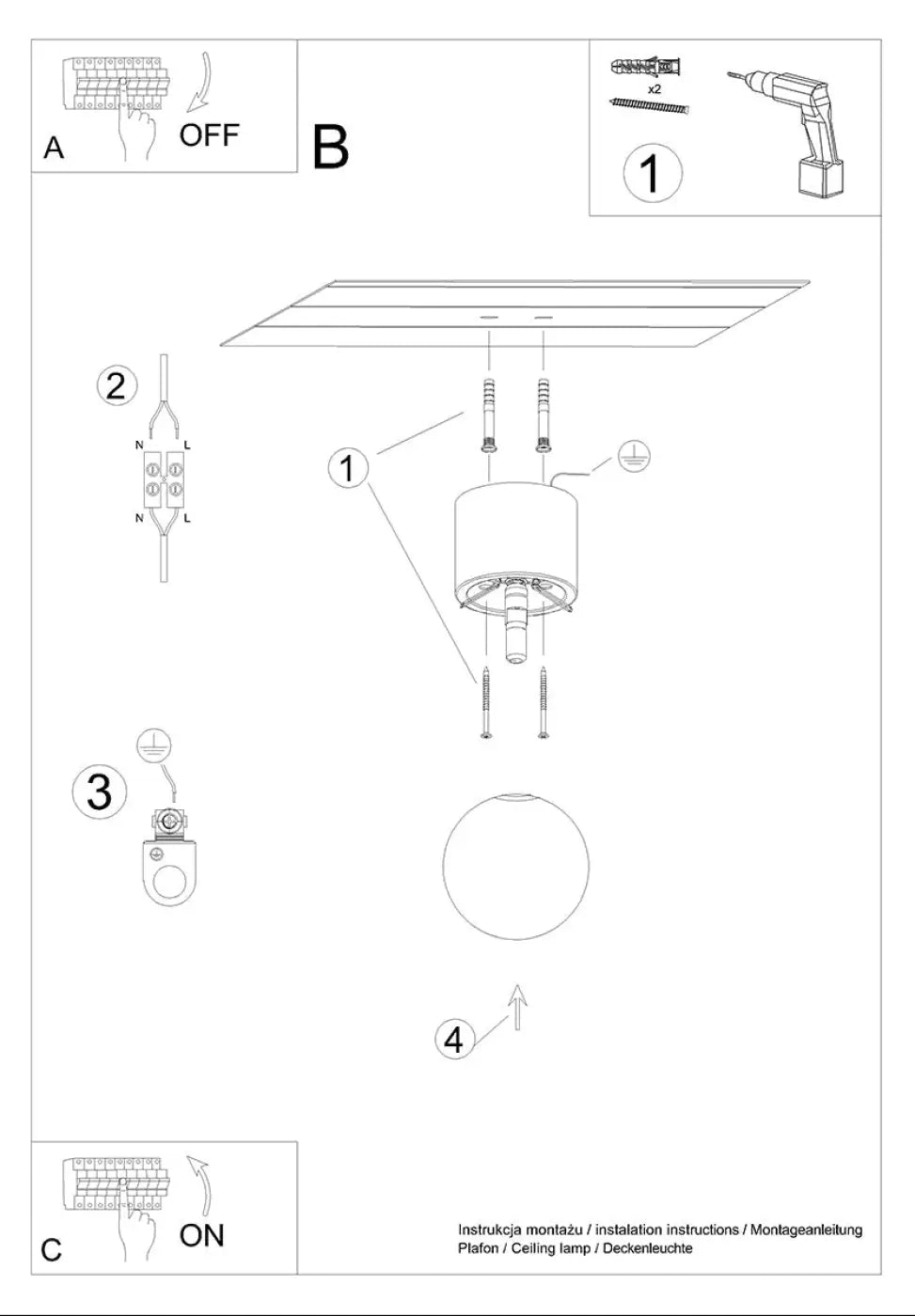 Plafonnier cylindrique boomo 8 avec abat-jour en verre dépoli et fixation métallique dans un style raffiné minimalisme scandinave