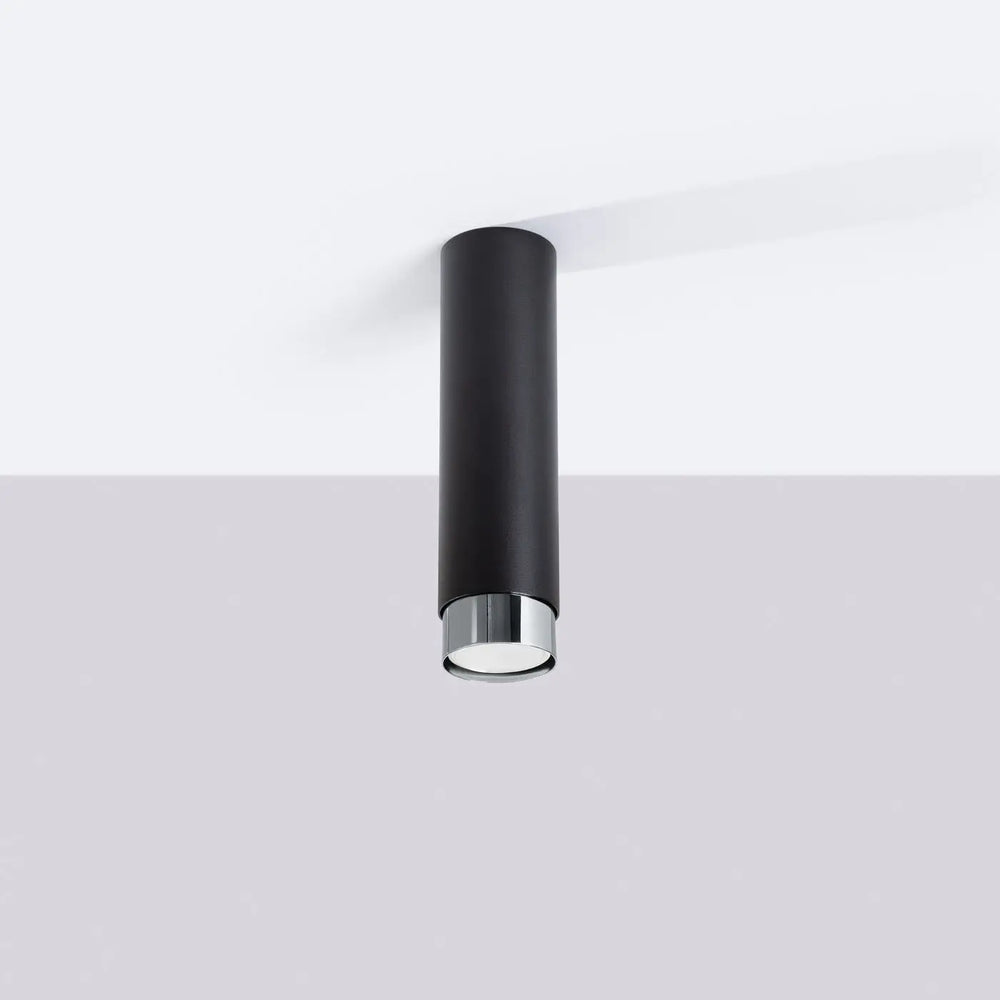 Luminaire plafond nero 22,5 noir chrom design moderne avec éclairage encastré cylindrique et accent chrome élégant