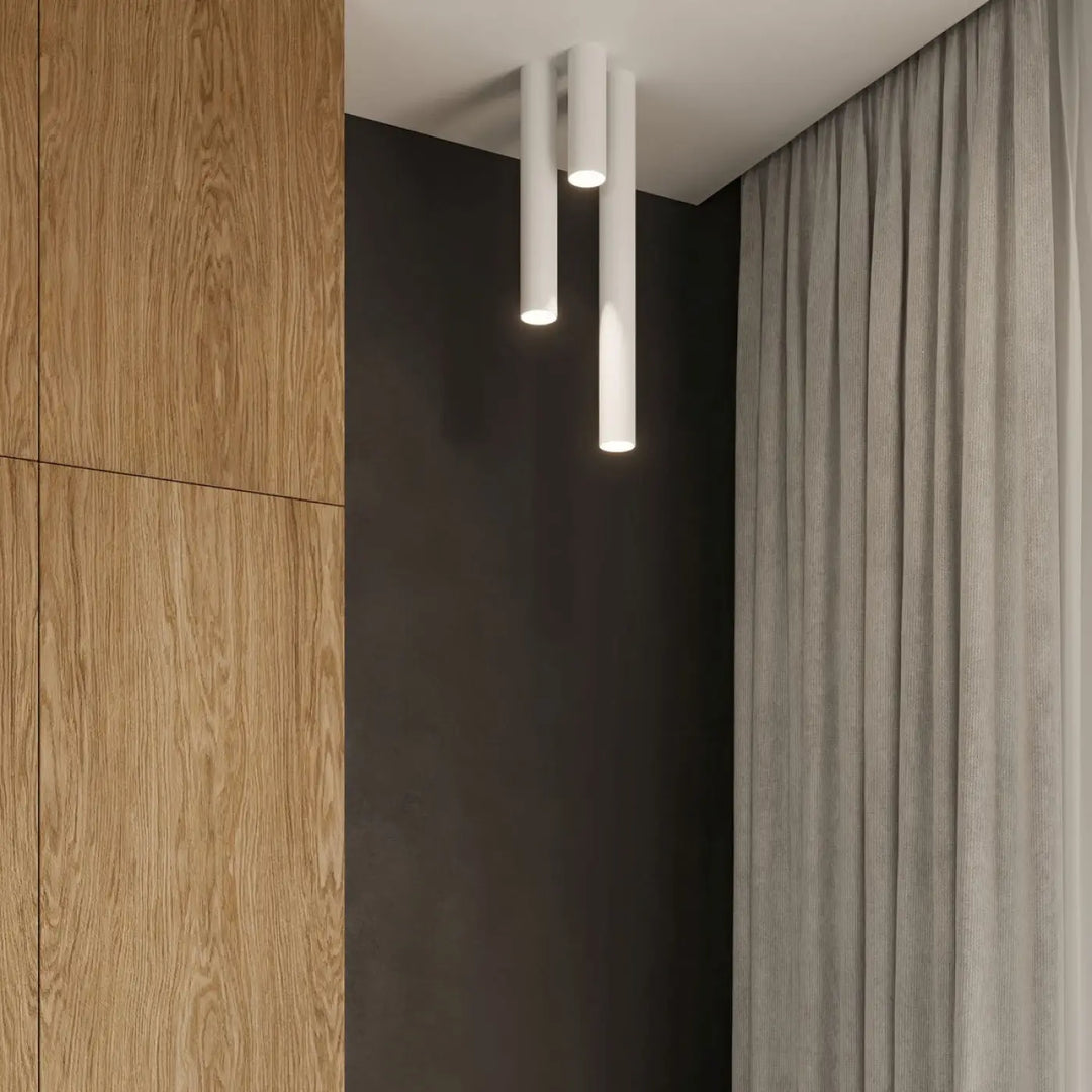 Plafonnier lagos blanc moderne en forme cylindrique offrant élégance moderne et lumière fonctionnelle minimaliste