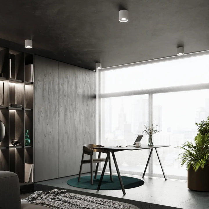 Luminaire plafonnier mika blanc avec bureau noir minimaliste à pieds inclinés mat pour plafond mika moderne