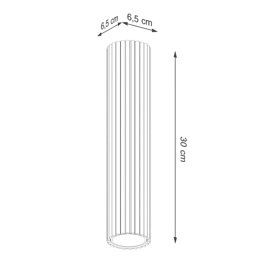 Plafonnier karbon allie design minimaliste noir cylindrique de 30 cm avec ampoules gu10 interchangeables