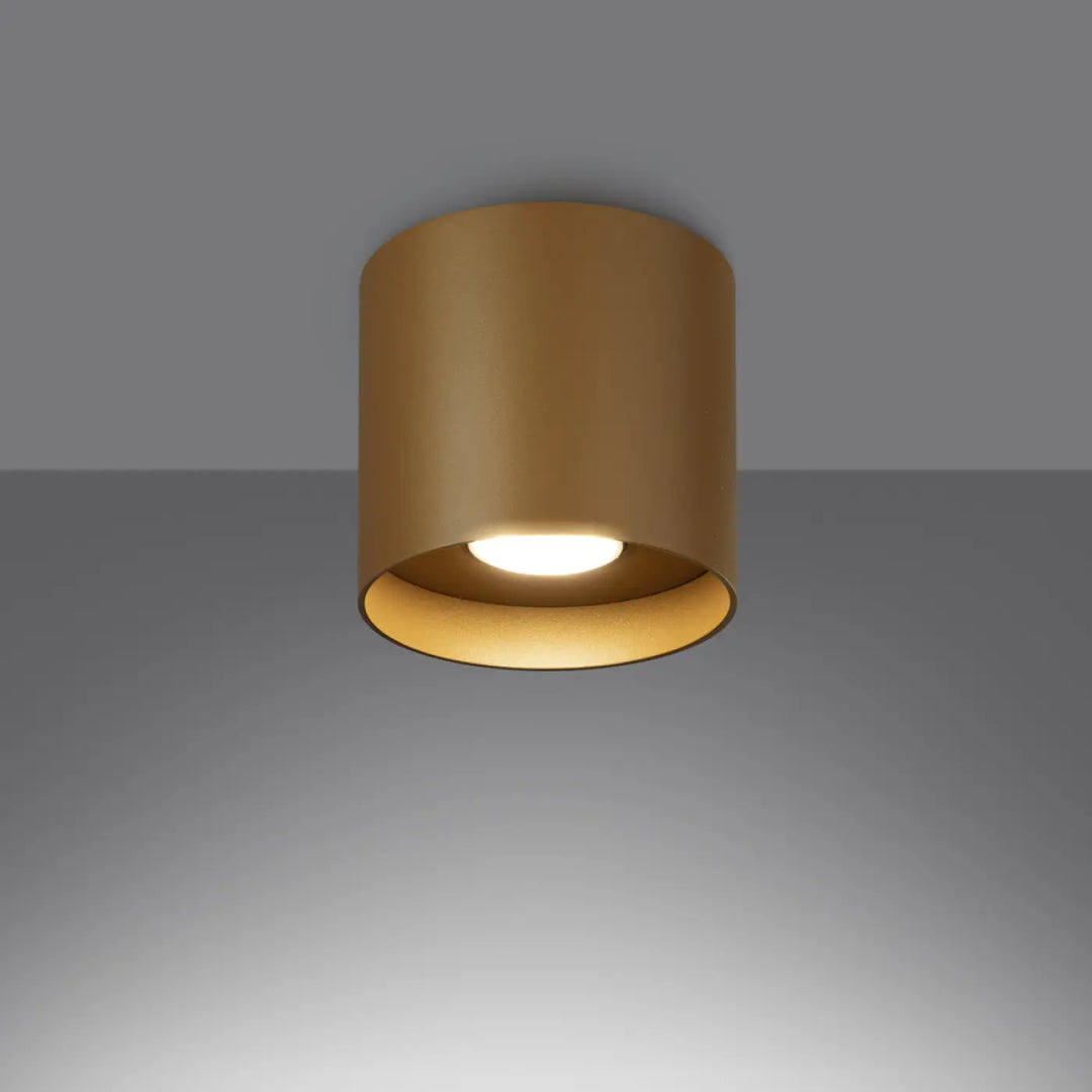 Luminaire plafonnier mika allie simplicité avec finition or mat et lumière blanche chaude pour plafond mika moderne