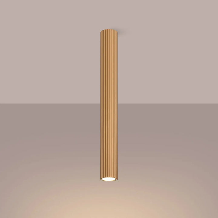 Luminaire plafonnier karbon 60 or en métal doré avec texture striée et ampoules gu10 interchangeables design minimaliste