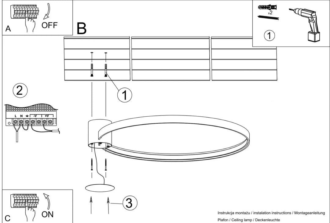 Luminaire plafonnier rio 55 3000k blanc avec modules led et design unique en anneaux concentriques intégrés