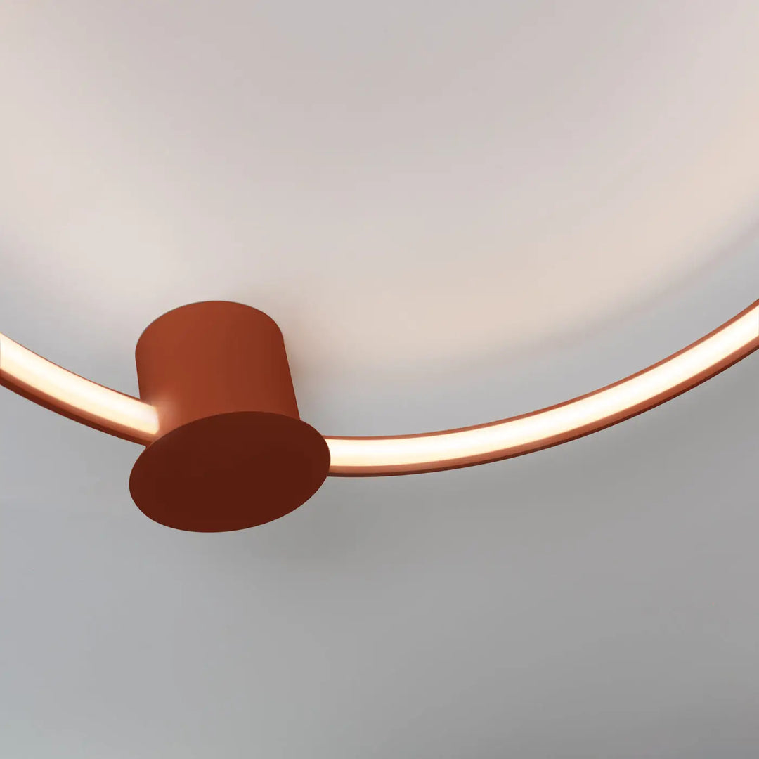 Luminaire plafonnier rio 55 cuivre avec base cylindrique en aluminium allié élégance et anneaux led collection rio