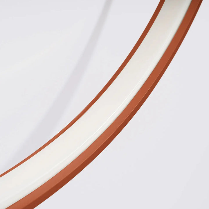 Luminaire plafonnier rio 55 3000k rouge ocre avec cadre élégance aluminium allient anneaux led collection rio