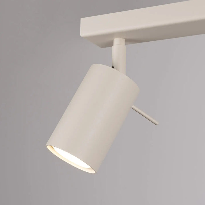 Luminaire plafonnier ring 3l beige avec lampe ring blanche cylindrique à tête réglable pour éclairage flexible minimalisme moderne