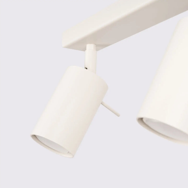 Luminaire plafonnier beige cylindre blanc mat avec tête ajustable pour éclairage flexible et minimalisme moderne lampe ring
