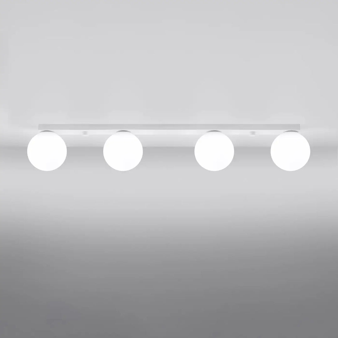 Plafon yoli 4 blanc lampe plafond moderne avec quatre ampoules sphériques classe à part dans votre intérieur