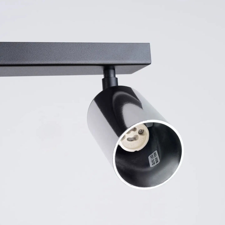 Luminaire plafonnier winx 2 noir chrome avec lampe winx allie design et douille e27 visible en cylindre mat