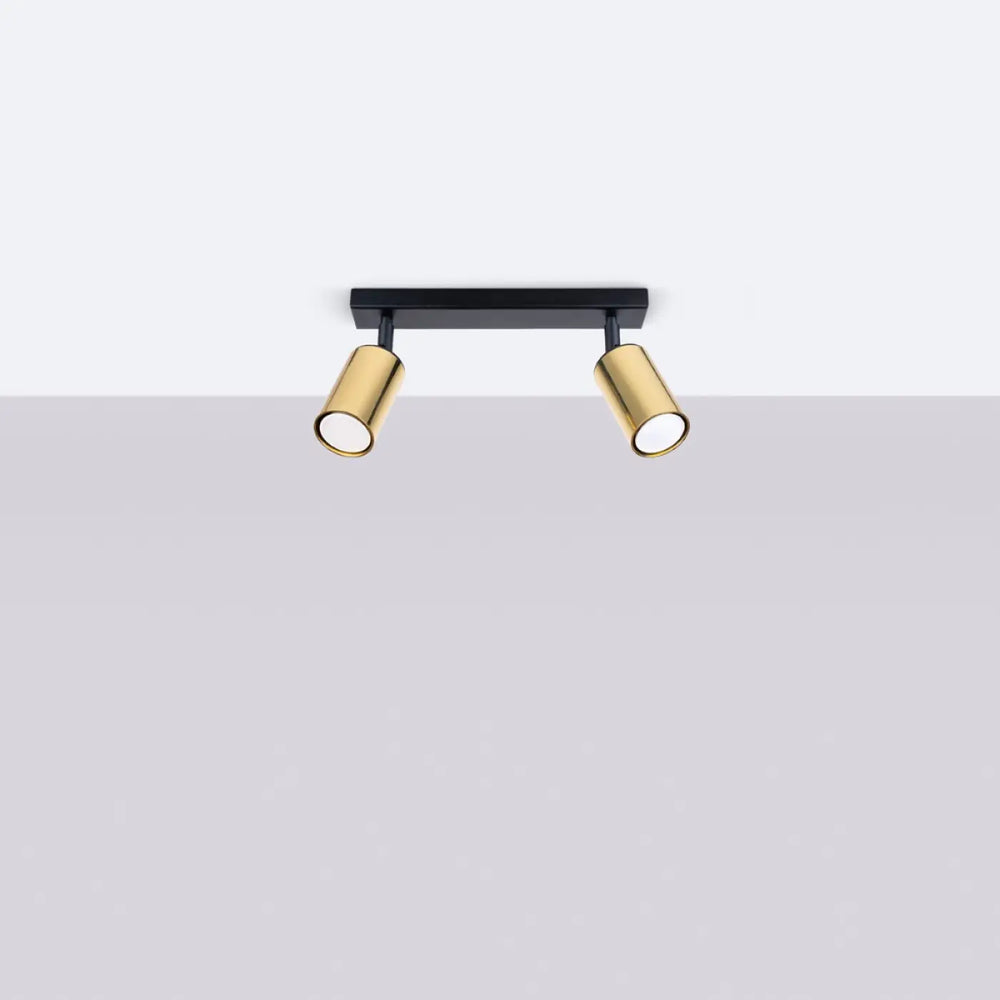 Luminaire plafonnier winx 2 noir doré avec têtes cylindriques modernes lampe winx allie design élégant