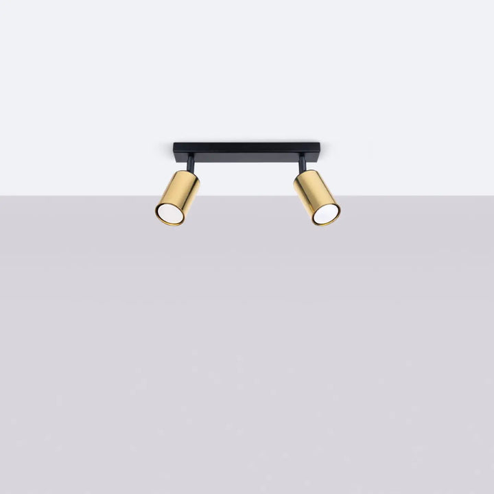 Luminaire plafonnier winx 2 noir doré avec têtes cylindriques modernes lampe winx allie design élégant