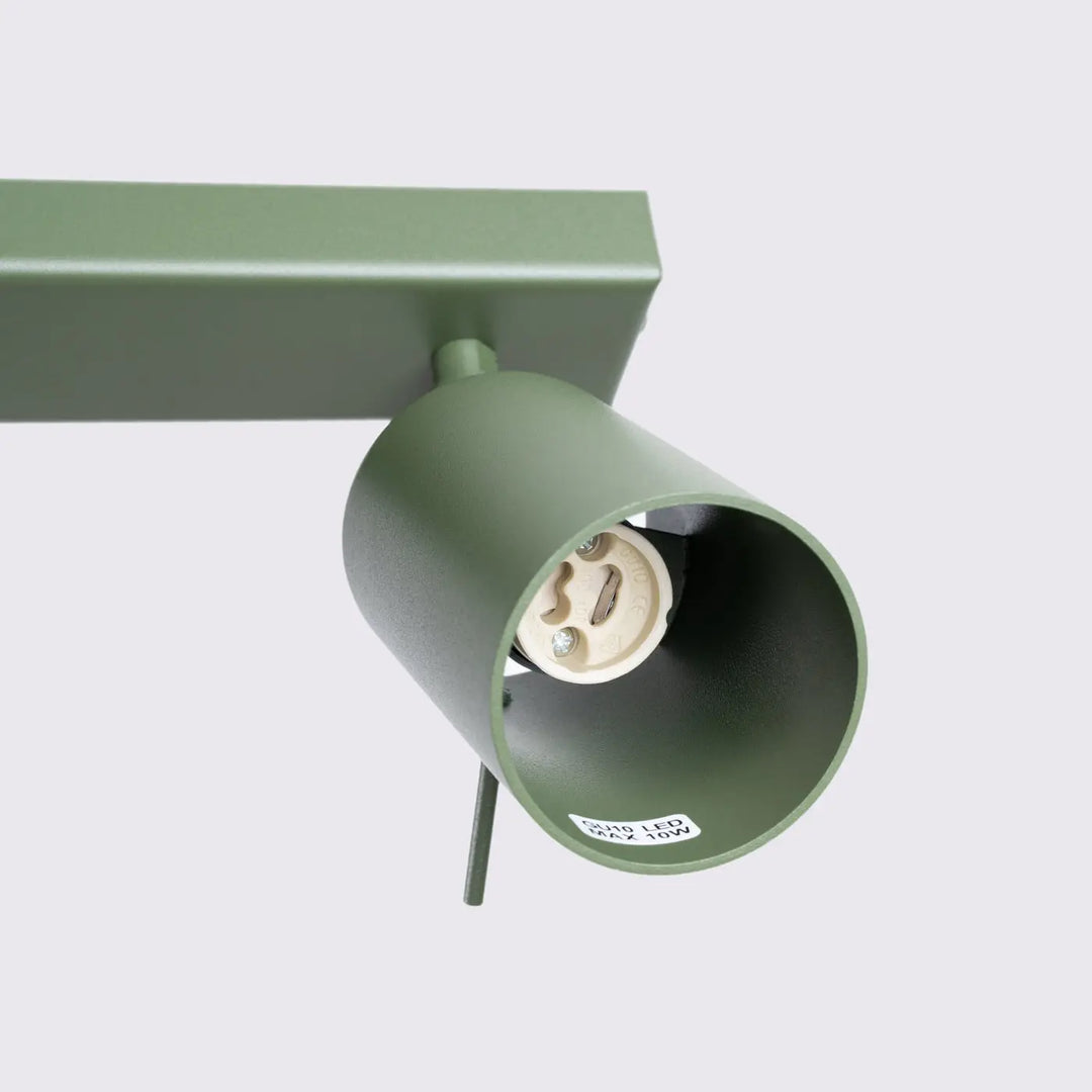 Luminaire plafonnier ring 2 en vert olive avec finition mate et douille e27 pour éclairage flexible et minimalisme moderne
