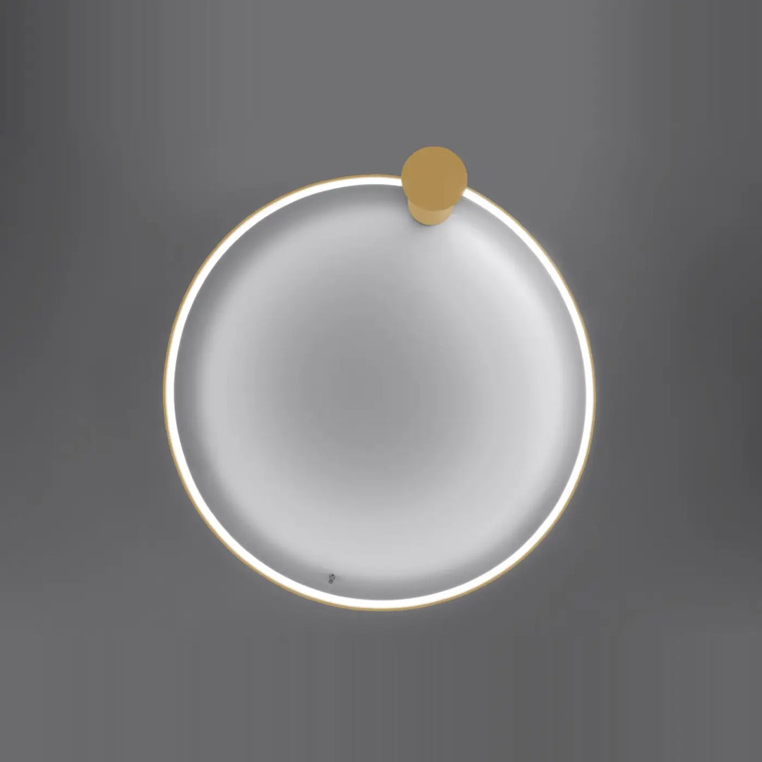 Plafonnier rio 110 en blanc avec bouton doré, design unique offrant une efficacité lumineuse élevée