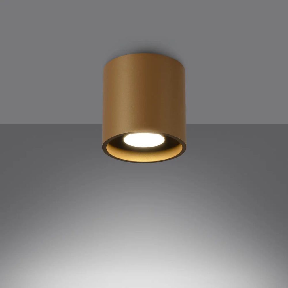 Plafonnier Orbis 1 doré en forme de cylindre