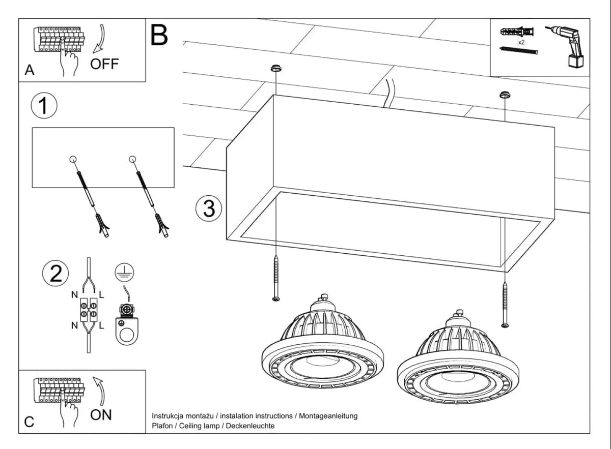Schéma d'installation du luminaire