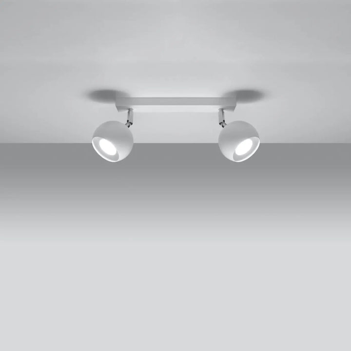 Plafonnier moderne oculare 2 blanc sphérique avec deux spots ajustables design original pour éclairage intérieur