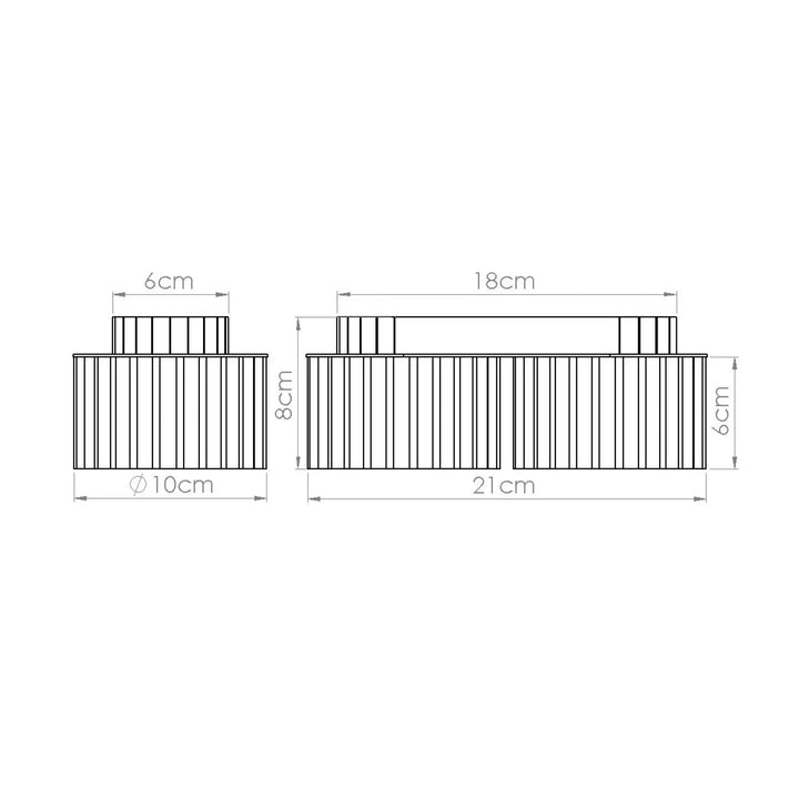 Deux vases décoratifs cylindriques luminaire plafonnier aura 2 outremer avec forme unique inspirée et finition mate