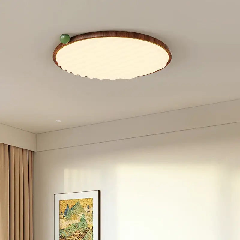 Luminaire plafonnier élégant en bois et éclairage led moderne