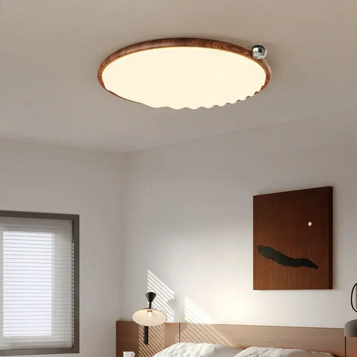 Luminaire plafonnier élégant en bois et éclairage led moderne
