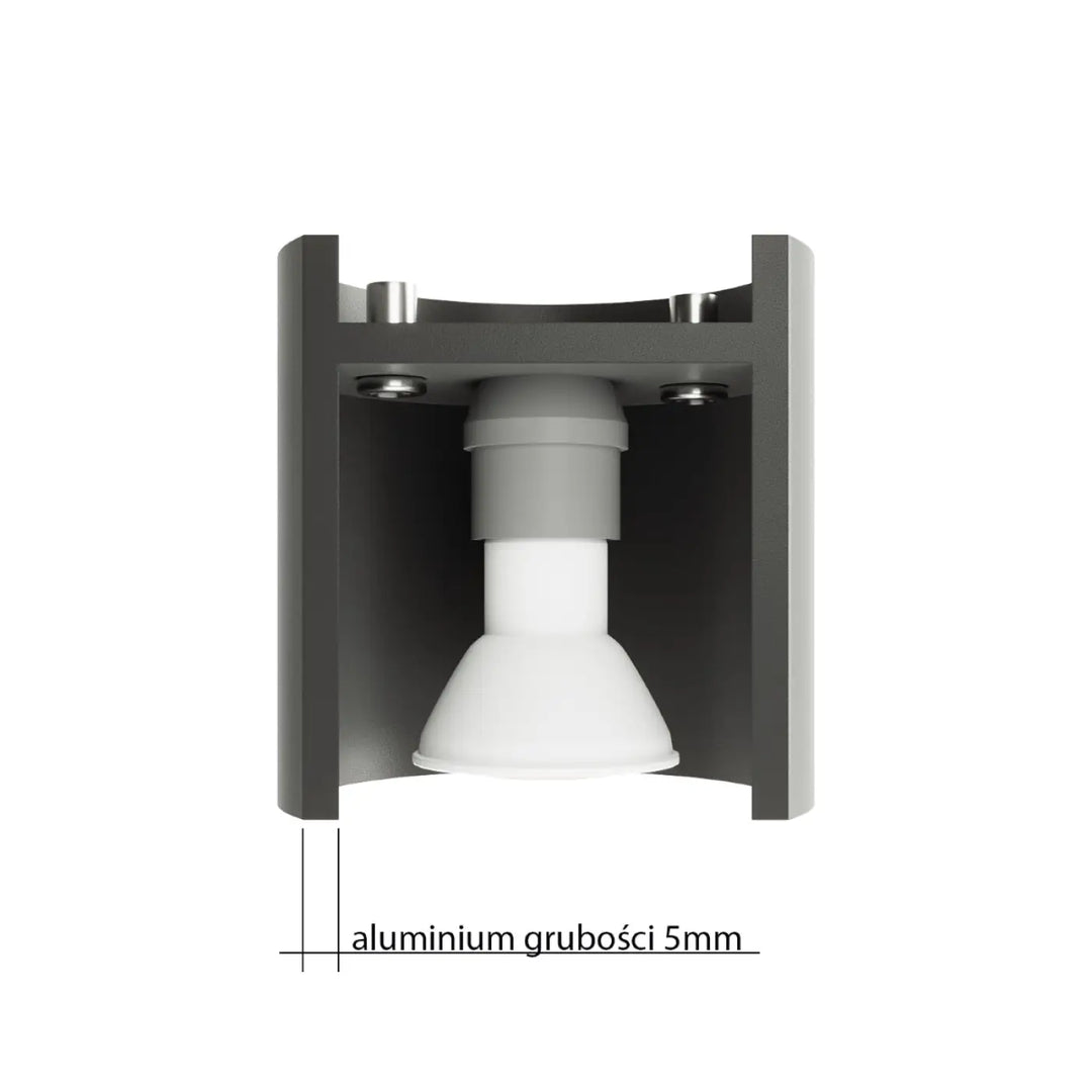Luminaire plafonnier orbis 1 gris avec spot mural en aluminium moderne et abat-jour conique blanc bois naturel