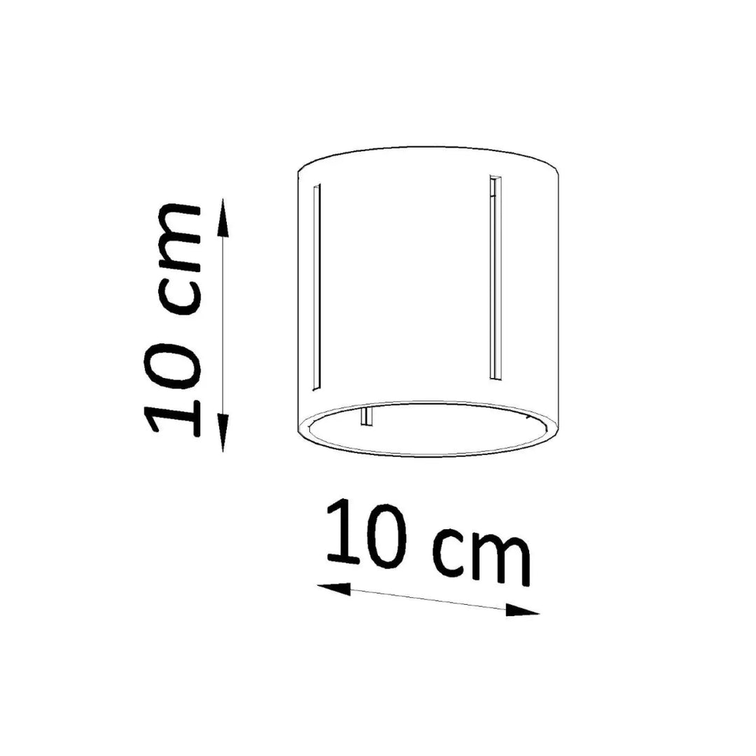 Luminaire plafonnier inez gris avec abat-jour cylindrique minimaliste noir 10 cm diametre perforation linéaire moderne