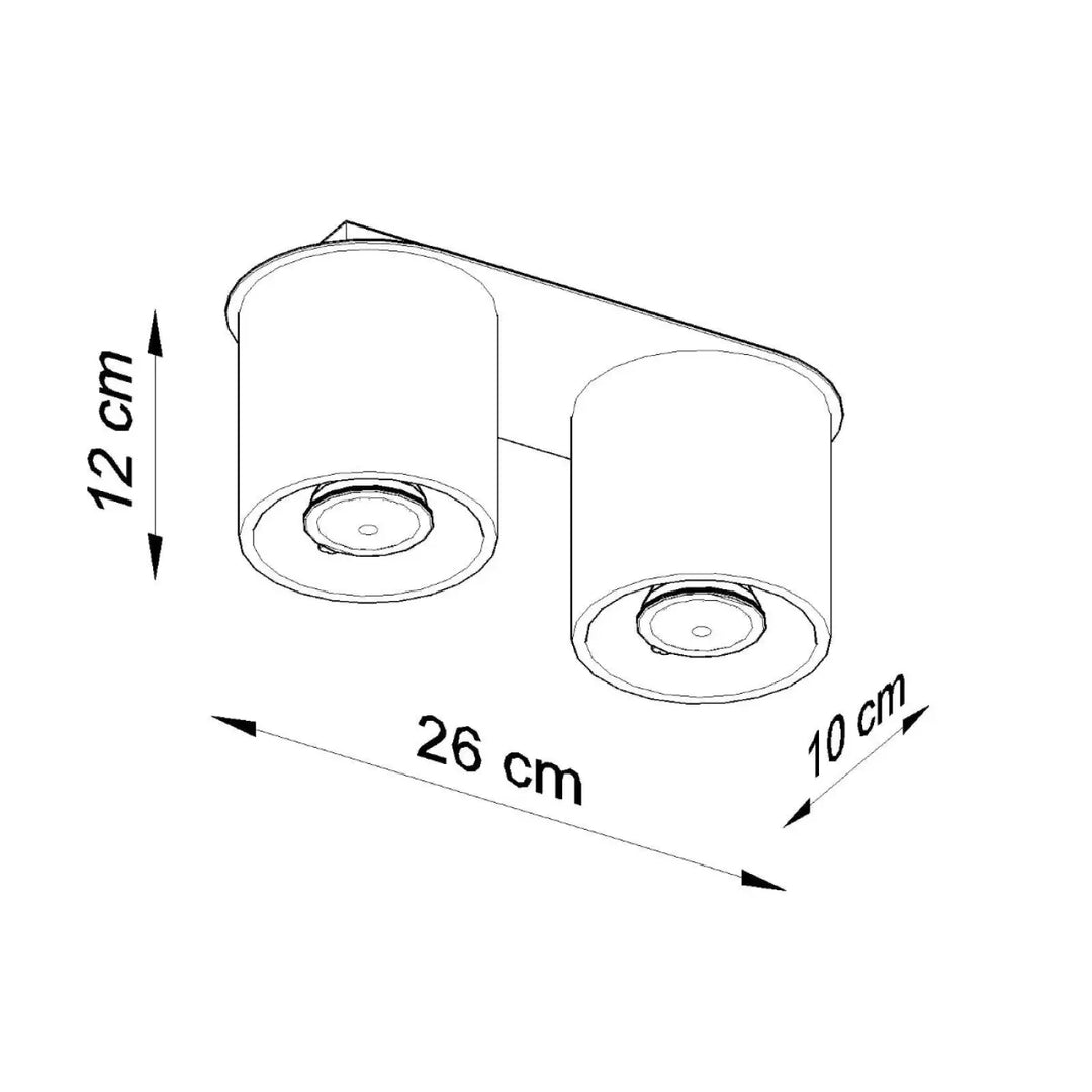 Luminaire plafonnier orbis 2 gris avec design cylindrique moderne finition métal et bois naturel minimaliste